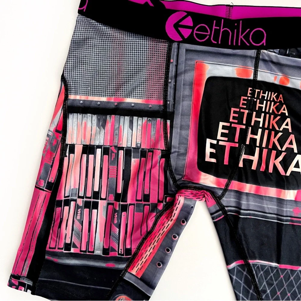 Ethika Boxer Briefs Mens Medium Underwear Retro VHS Tapes Black Pink The Staple